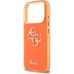 Guess IML 4G Script Metal Logo kryt pre iPhone 17 Pro Max, oranžový