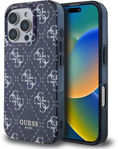 Guess IML Denim Effect MagSafe kryt pre iPhone 16 Pro Max, modrý