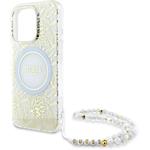 Guess IML Flowers Allover Strap MagSafe kryt pre iPhone 16 Pro Max, biely