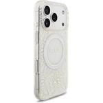 Guess IML Flowers Allover Strap MagSafe kryt pre iPhone 17 Pro, biely