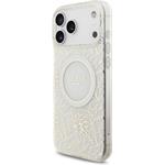 Guess IML Flowers Allover Strap MagSafe kryt pre iPhone 17 Pro Max, biely
