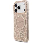 Guess IML Flowers Allover Strap MagSafe kryt pre iPhone 17 Pro, ružový