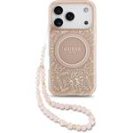Guess IML Flowers Allover Strap MagSafe kryt pre iPhone 17 Pro, ružový