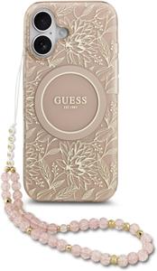 Guess IML Flowers Allover Strap MagSafe kryt pre iPhone 17, ružový