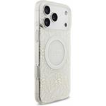 Guess IML Flowers Allover Strap MagSafe kryt pre iPhone 18 Pro Max, biely