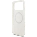 Guess IML Flowers Allover Strap MagSafe kryt pre iPhone 18 Pro Max, biely
