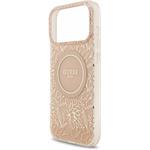 Guess IML Flowers Allover Strap MagSafe kryt pre iPhone 18 Pro Max, ružový