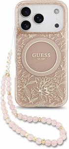 Guess IML Flowers Allover Strap MagSafe kryt pre iPhone 18 Pro, ružový