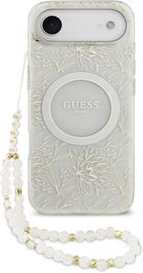 Guess IML Flowers Allover Strap MagSafe kryt pre iPhone Air, biely