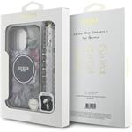Guess IML Flowers Pearl Strap MagSafe kryt pre iPhone 16 Pro Max, čierny