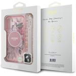 Guess IML Flowers Strap MagSafe kryt pre iPhone 16 Plus, ružový