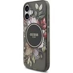 Guess IML Flowers Strap MagSafe kryt pre iPhone 17, čierny