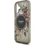 Guess IML Flowers Strap MagSafe kryt pre iPhone 17, čierny