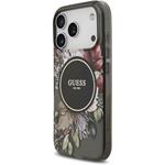 Guess IML Flowers Strap MagSafe kryt pre iPhone 17 Pro, čierny