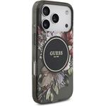 Guess IML Flowers Strap MagSafe kryt pre iPhone 17 Pro, čierny