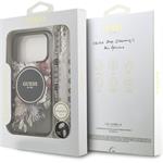 Guess IML Flowers Strap MagSafe kryt pre iPhone 17 Pro, čierny