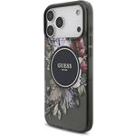 Guess IML Flowers Strap MagSafe kryt pre iPhone 17 Pro Max, čierny