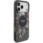 Guess IML Flowers Strap MagSafe kryt pre iPhone 17 Pro Max, čierny