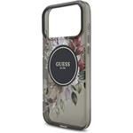 Guess IML Flowers Strap MagSafe kryt pre iPhone 17 Pro Max, čierny