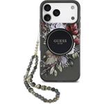 Guess IML Flowers Strap MagSafe kryt pre iPhone 17 Pro Max, čierny