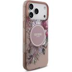 Guess IML Flowers Strap MagSafe kryt pre iPhone 17 Pro Max, ružový