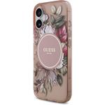 Guess IML Flowers Strap MagSafe kryt pre iPhone 17, ružový