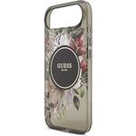 Guess IML Flowers Strap MagSafe kryt pre iPhone Air, čierny