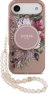 Guess IML Flowers Strap MagSafe kryt pre iPhone Air, ružový
