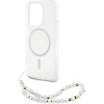 Guess IML Glitter Pearl Strap MagSafe kryt pre iPhone 15 Pro Max, transparentný