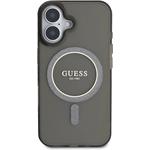 Guess IML Glitter Ring MagSafe kryt pre iPhone 16, čierny