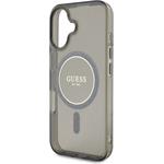 Guess IML Glitter Ring MagSafe kryt pre iPhone 16, čierny