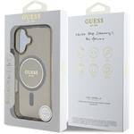 Guess IML Glitter Ring MagSafe kryt pre iPhone 16, čierny