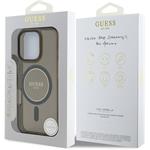 Guess IML Glitter Ring MagSafe kryt pre iPhone 16 Pro, čierny