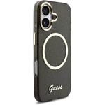 Guess IML Glitter Script Strap MagSafe kryt pre iPhone 17, čierny