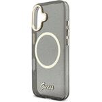Guess IML Glitter Script Strap MagSafe kryt pre iPhone 17, čierny