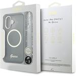 Guess IML Glitter Script Strap MagSafe kryt pre iPhone 17, čierny