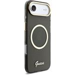 Guess IML Glitter Script Strap MagSafe kryt pre iPhone Air, čierny