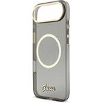 Guess IML Glitter Script Strap MagSafe kryt pre iPhone Air, čierny