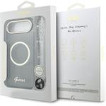 Guess IML Glitter Script Strap MagSafe kryt pre iPhone Air, čierny
