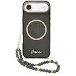Guess IML Glitter Script Strap MagSafe kryt pre iPhone Air, čierny