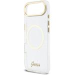 Guess IML Glitter Script Strap MagSafe kryt pre iPhone Air, transparentný