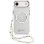 Guess IML Glitter Script Strap MagSafe kryt pre iPhone Air, transparentný