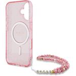 Guess IML Glitter Strap MagSafe kryt pre iPhone 16 Plus, ružový