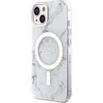 Guess IML Marble MagSafe kryt pre iPhone 13, biely