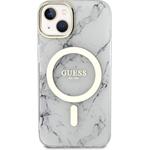 Guess IML Marble MagSafe kryt pre iPhone 13, biely