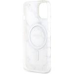 Guess IML Marble MagSafe kryt pre iPhone 13, biely