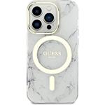 Guess IML Marble MagSafe kryt pre iPhone 13 Pro, biely