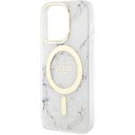 Guess IML Marble MagSafe kryt pre iPhone 13 Pro, biely