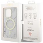 Guess IML Marble MagSafe kryt pre iPhone 13 Pro, biely