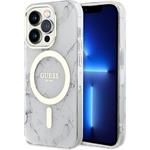 Guess IML Marble MagSafe kryt pre iPhone 13 Pro, biely